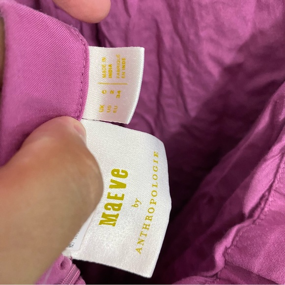 Anthropologie Maeve Embroidered‎ Beaded Floral Purple Mini Dress Cut Out Sz 2 - Picture 15 of 16